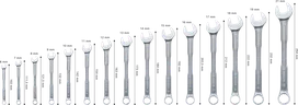 Jeu de clés mixtes Bosch 6-21 mm, 15 pièces, couple 50 % supérieur.