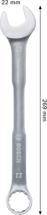 Clé mixte Bosch 22 mm en chrome vanadium.
