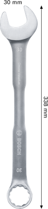 Clé mixte Bosch 30 mm en chrome vanadium.