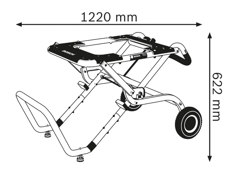 Dimensions du support de scie.