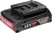 Bosch 18V 2.0Ah lithium-ion battery pack.
