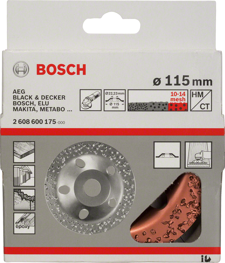 Bosch tungsten carbide grinding head 115 mm coarse.