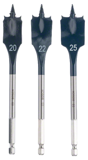 Bosch 3-piece SelfCut Speed spade bit set 20 22 25 mm.