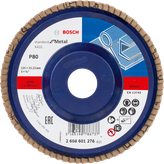 Bosch X431 flap disc for metal, 125 mm diameter.