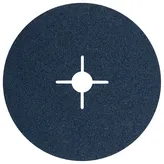 Bosch fiber sanding disc with cross-shaped center hole.
