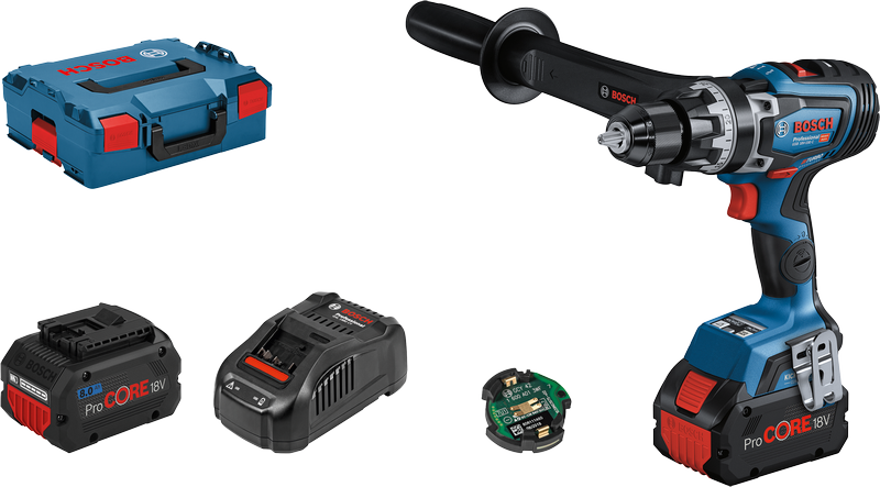 Bosch GSB 18V-150 C cordless combi drill set.