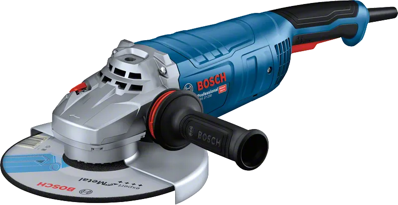 Bosch GWS 27-230 angle grinder with ergonomic handle.