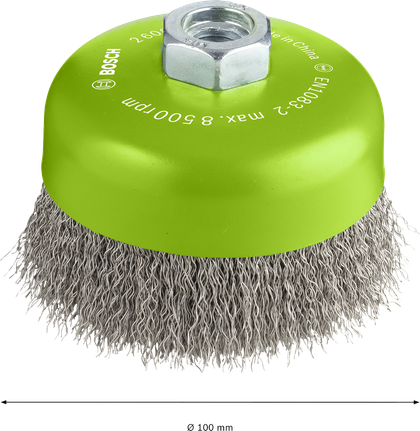 Bosch PRO Stainless Steel clean cup brush 100 mm.