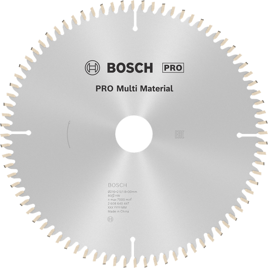Bosch PRO Multi Material circular saw blade, 216mm T80.