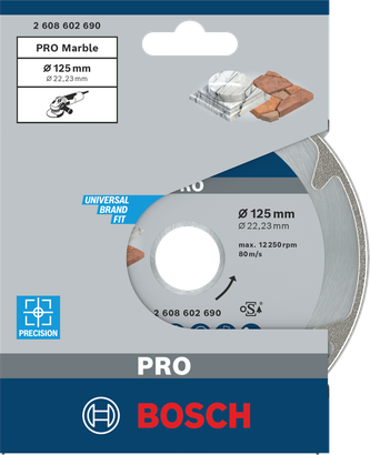 Bosch PRO Marble diamond disc 125×22.23 mm.