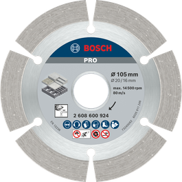 Bosch PRO Concrete Diamond Disc 105 mm for cutting.