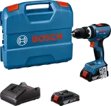 Bosch GSB 18V-65 cordless drill kit with 18V battery.