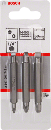 Conjunto de brocas duplas Bosch de 3 peças.