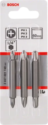 Jogo de brocas duplas Bosch de 3 peças 1/4″ 60 mm.