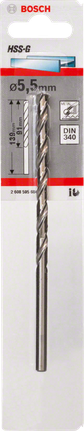 Broca para metal Bosch HSS-G de 5,5 mm.