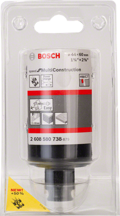 Serra copo Bosch MultiConstruction 44 x 60 mm para um corte fácil de materiais.