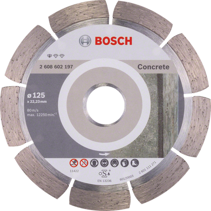 Disco de corte diamantado Bosch Standard for Concrete de 125 mm.