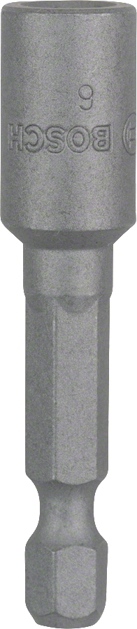 Casquilho para porcas Bosch de 50 mm com haste sextavada de 1/4 de polegada.