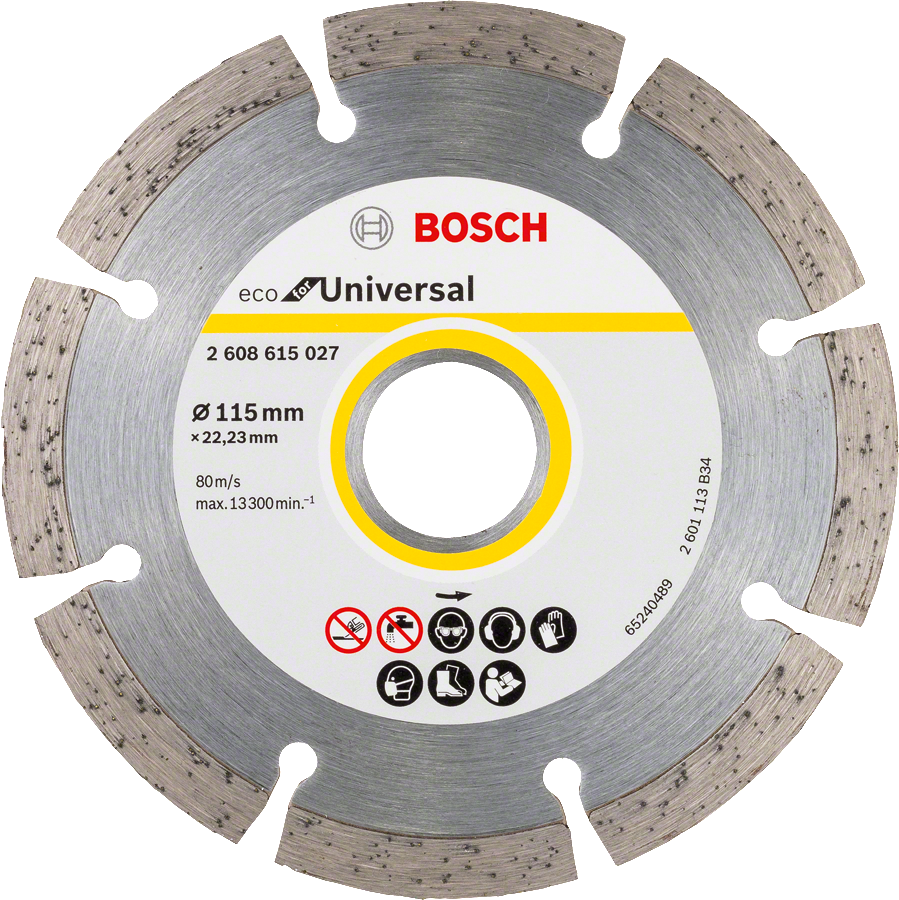 Disco de corte diamantado universal Bosch para rebarbadoras angulares de 115 mm.