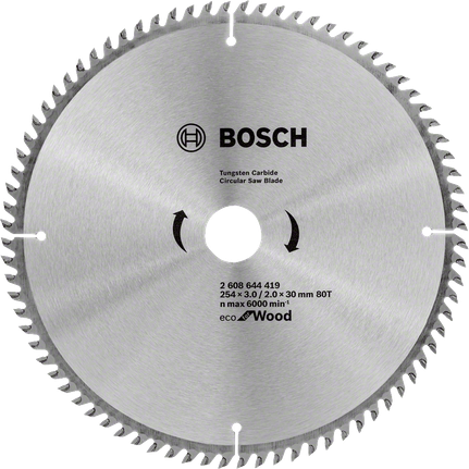 Lâmina de serra circular Bosch Eco para madeira 254 mm 80 dentes.