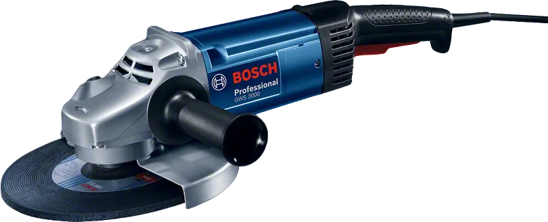 Rebarbadora angular Bosch azul.