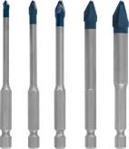 Conjunto de 5 brocas Bosch EXPERT HEX-9 para cerâmica dura.