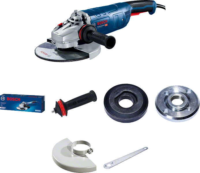 Rebarbadora Bosch GWS 24-180 com acessórios.