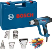 Kit de pistola de ar quente Bosch GHG 23-66 com bicos e estojo.