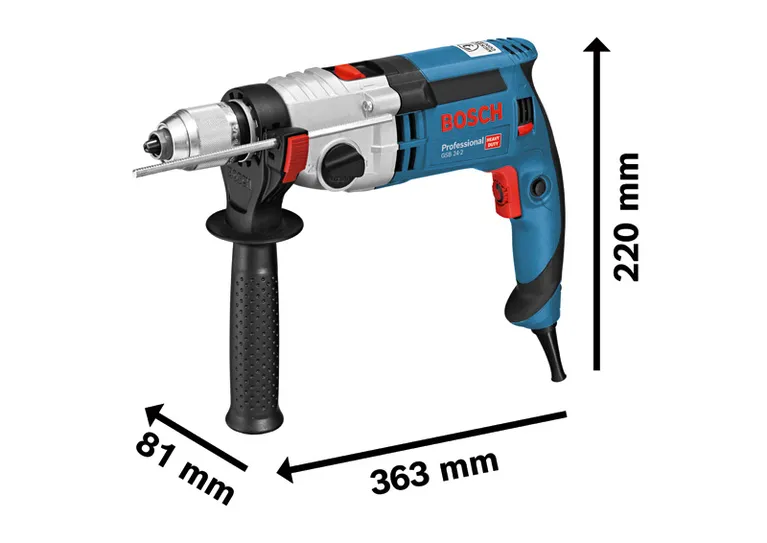 Berbequim de impacto Bosch GSB 24-2 com cabo lateral.