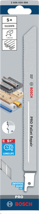 Lâmina Bosch PRO Pallet Repair S1132VFR, embalagem de 5 unidades.