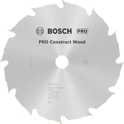 Lâmina de serra circular Bosch PRO Construct Wood, 190 mm, 12 dentes.