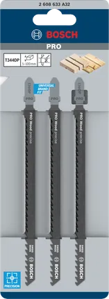 Lâminas de serra tico-tico Bosch PRO Wood Precise T344DP 152 mm 3 peças.