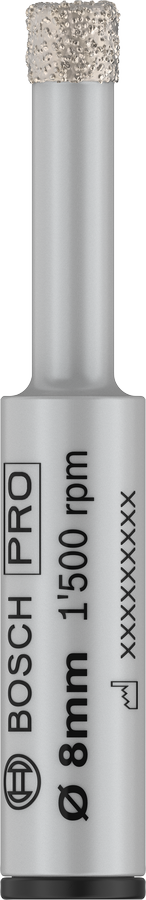 Broca Bosch PRO Ceramic Dry de 8 mm para perfuração precisa de azulejos.