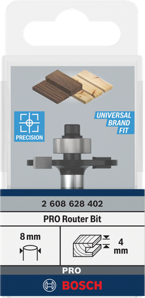 Broca de fresa Bosch PRO para ranhuras, haste de 8 mm.