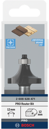 Fresa de tupia Bosch PRO para arredondamento superior a 12 mm.