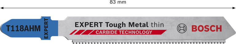 Lâmina de serra tico-tico Bosch EXPERT Tough Metal fina T118AHM, 83 mm.