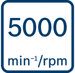 Velocidad en vacío 5000 min-1/rpm 