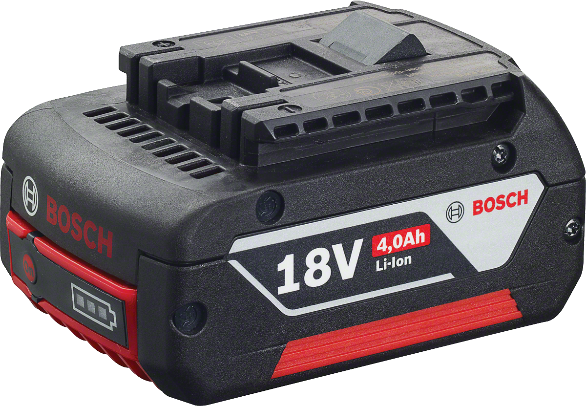 Batería de iones de litio Bosch de 18 V y 4,0 Ah.