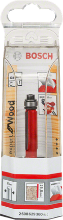 Fresa recta Bosch Expert para madera, ideal para cortes precisos.