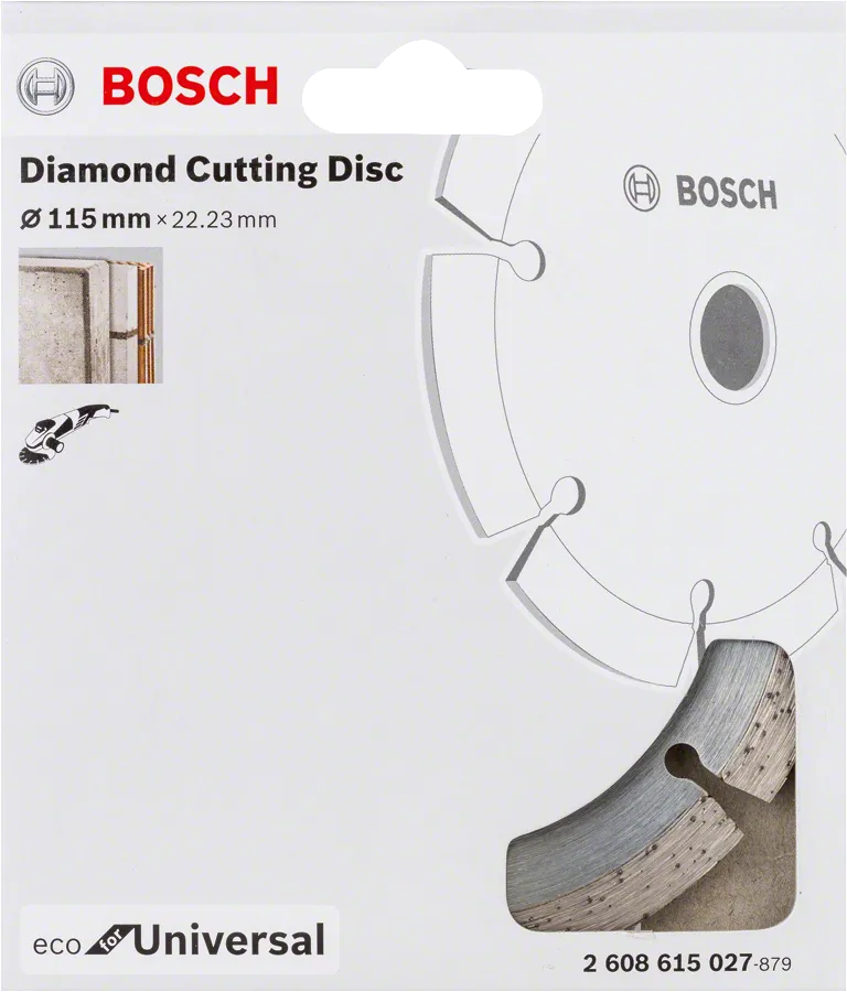 Disco de corte de diamante Bosch 115mm universal.
