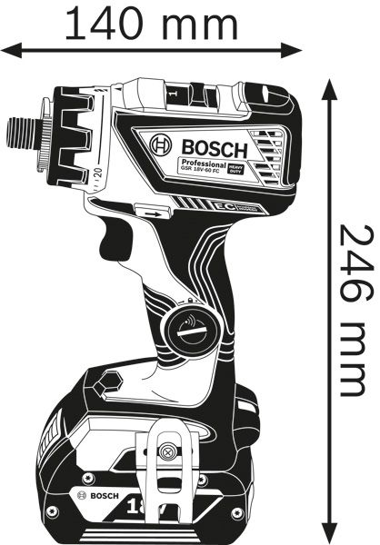 TALADRO ATORNILLADOR INALÁMBRICO DE ½” BOSCH GSR 18V-60 FC 18V - ferreteria  industrial