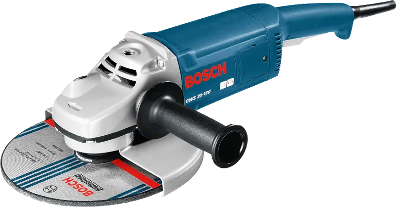 Amoladora angular Bosch azul.