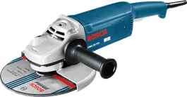 Amoladora angular Bosch azul.