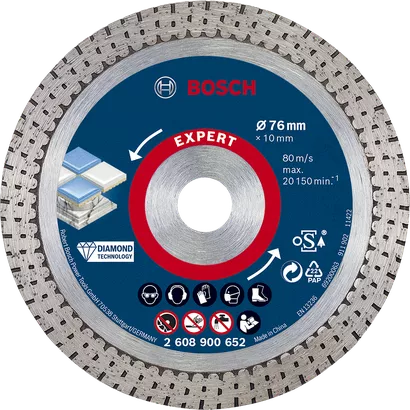 Disco de corte de diamante Bosch EXPERT HardCeramic de 76 mm.