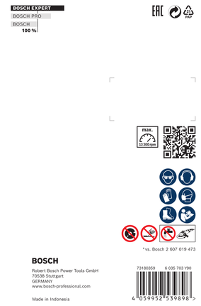 Disco de corte de diamante Bosch Expert HardCeramic 115×22,23×1,4×10 mm.