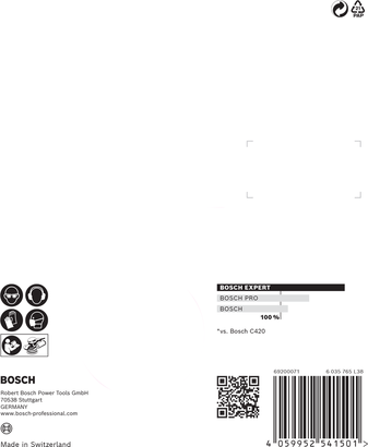 Papel de lija Bosch C470 de 125 mm, paquete de 6.