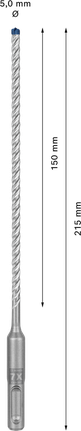 Broca para martillo perforador Bosch EXPERT SDS plus-7X de 5 mm y 150 mm de longitud.