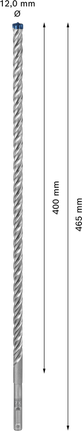 Broca para taladro percutor Bosch EXPERT SDS plus-7X 12x400x465 mm.