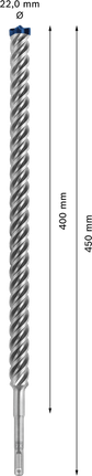Broca para taladro percutor Bosch EXPERT SDS plus-7X 22x400x450 mm.