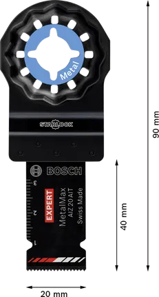 Hoja multiherramienta Bosch EXPERT MetalMax para corte de metal.